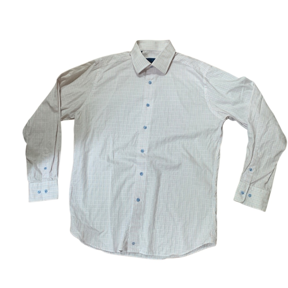 David Donahue White Dress Shirt Classic Cotton 16.5 34/35 TRIM